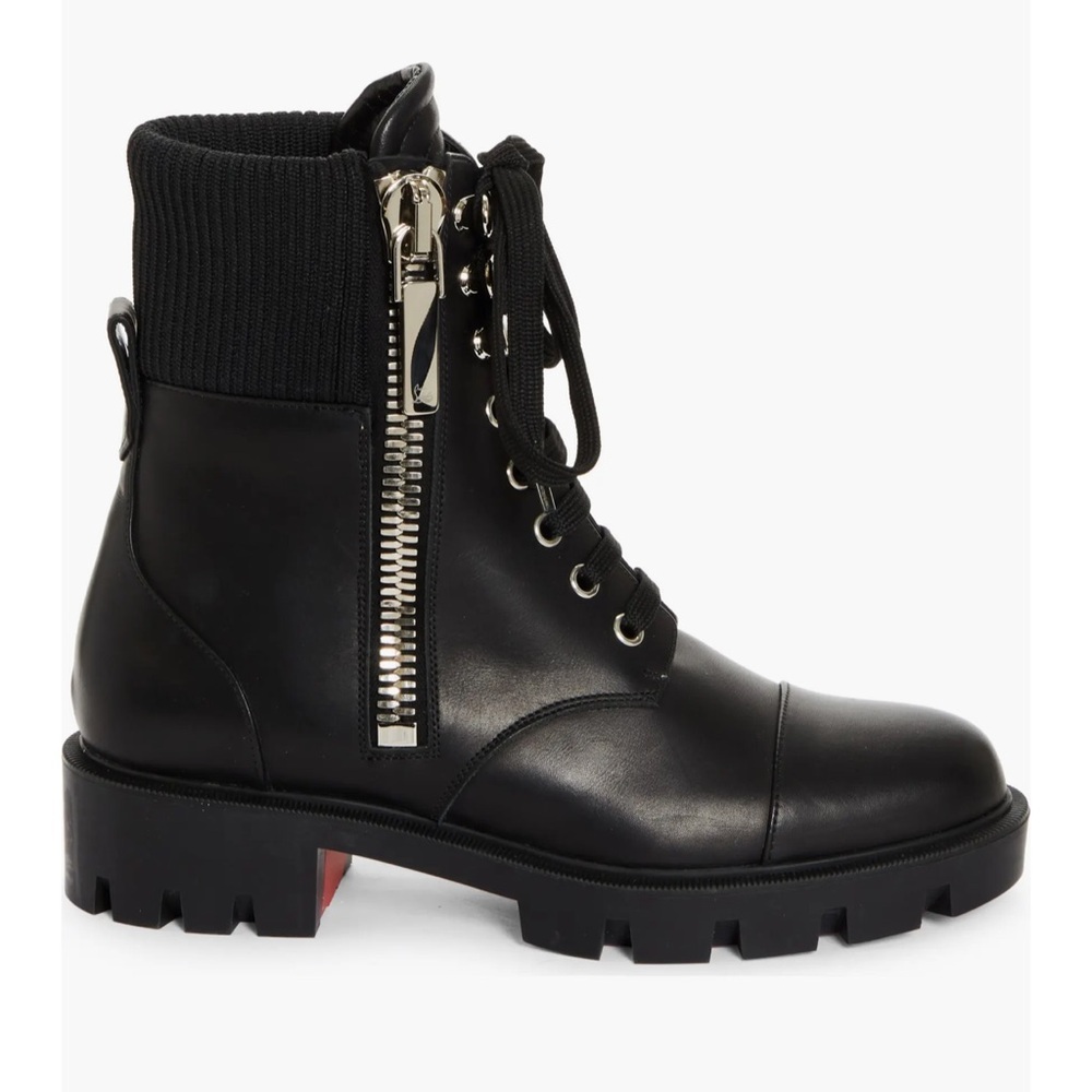 Christian Louboutin En Hiver Lug Sole Bootie Boots in Black - 37 - NWOB
